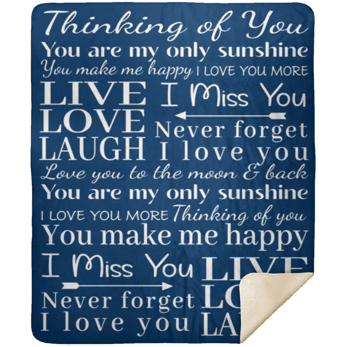 Thinking Of You | Live Love Laugh | Premium Sherpa Blanket | 50x60