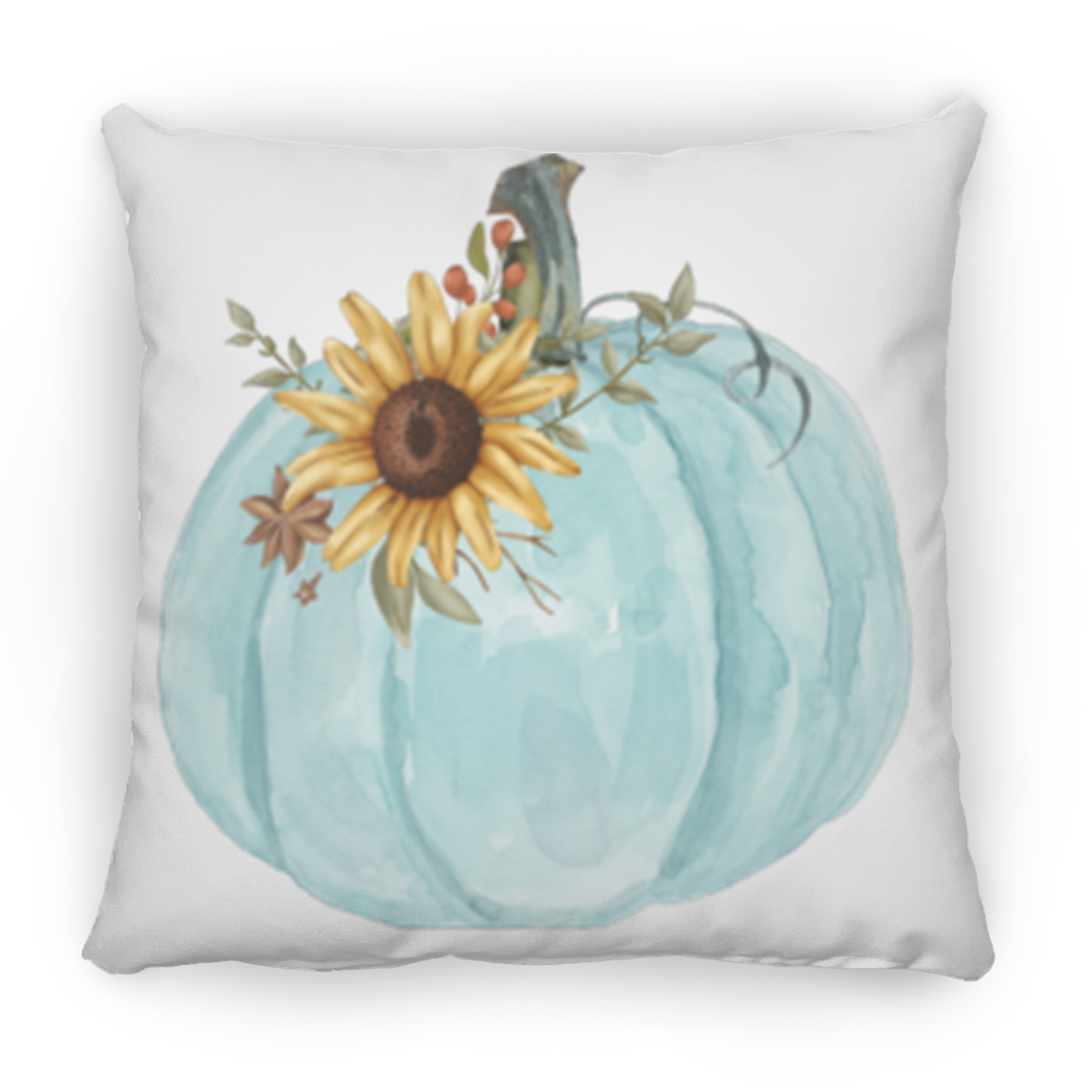 Aqua Pumpkin | Square Pillow | Fall Home Decor