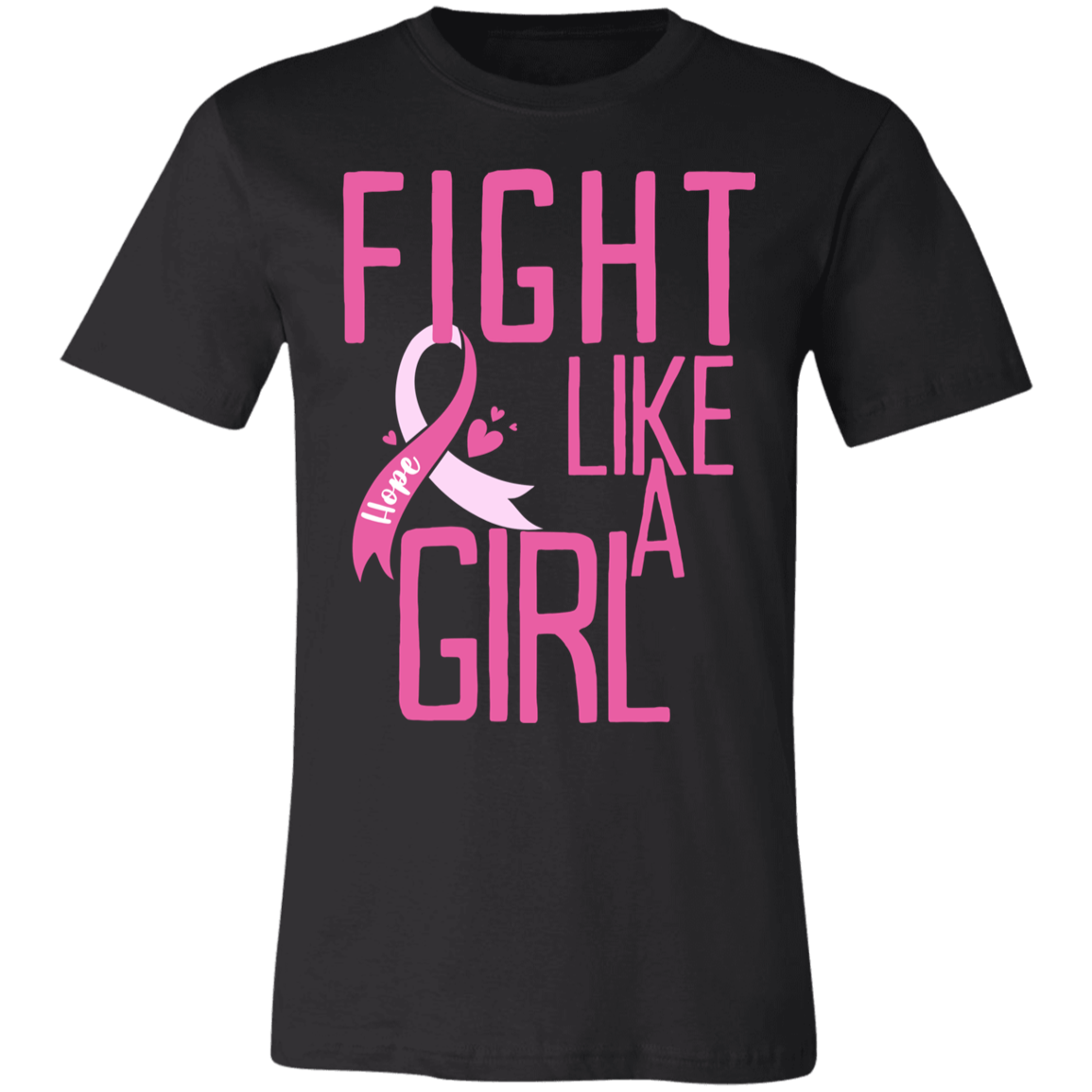Fight Like A Girl Pink Ribbon Tee | Breast Cancer Awareness | Jersey T-Shirt