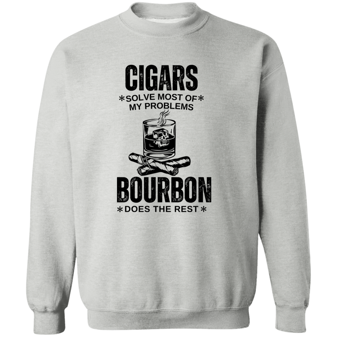 Cigars and Bourbon | Gildan Crewneck Pullover Sweatshirt