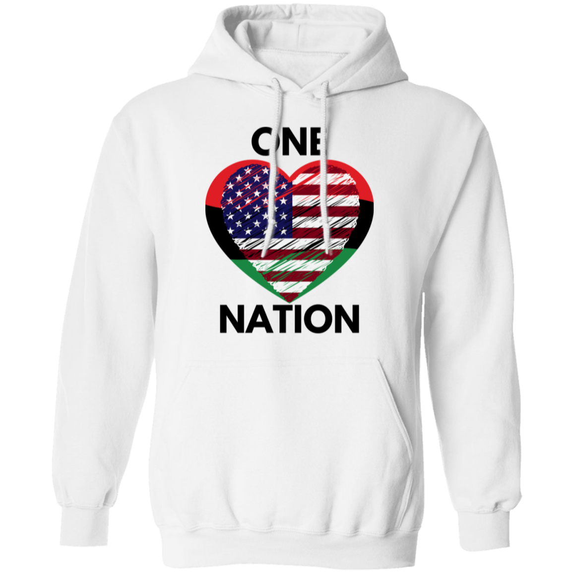 One Nation Heart Hoodie | Unity American Flag Pullover Sweatshirt | Patriotic Pride & Love Hoodie”