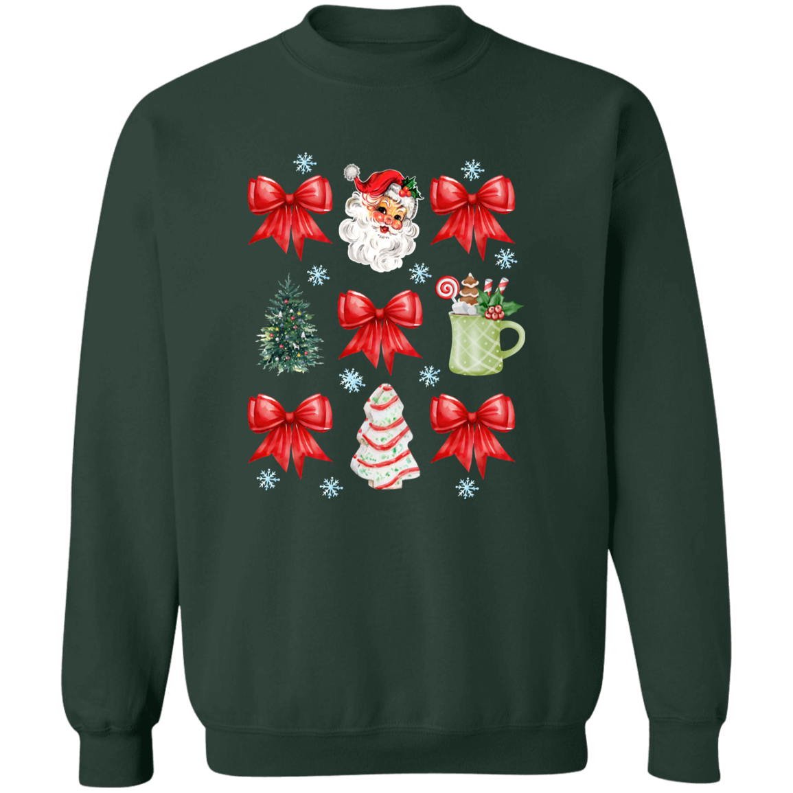 Coquette Bow Red Ribbon Santa T-Shirt / Sweatshirt