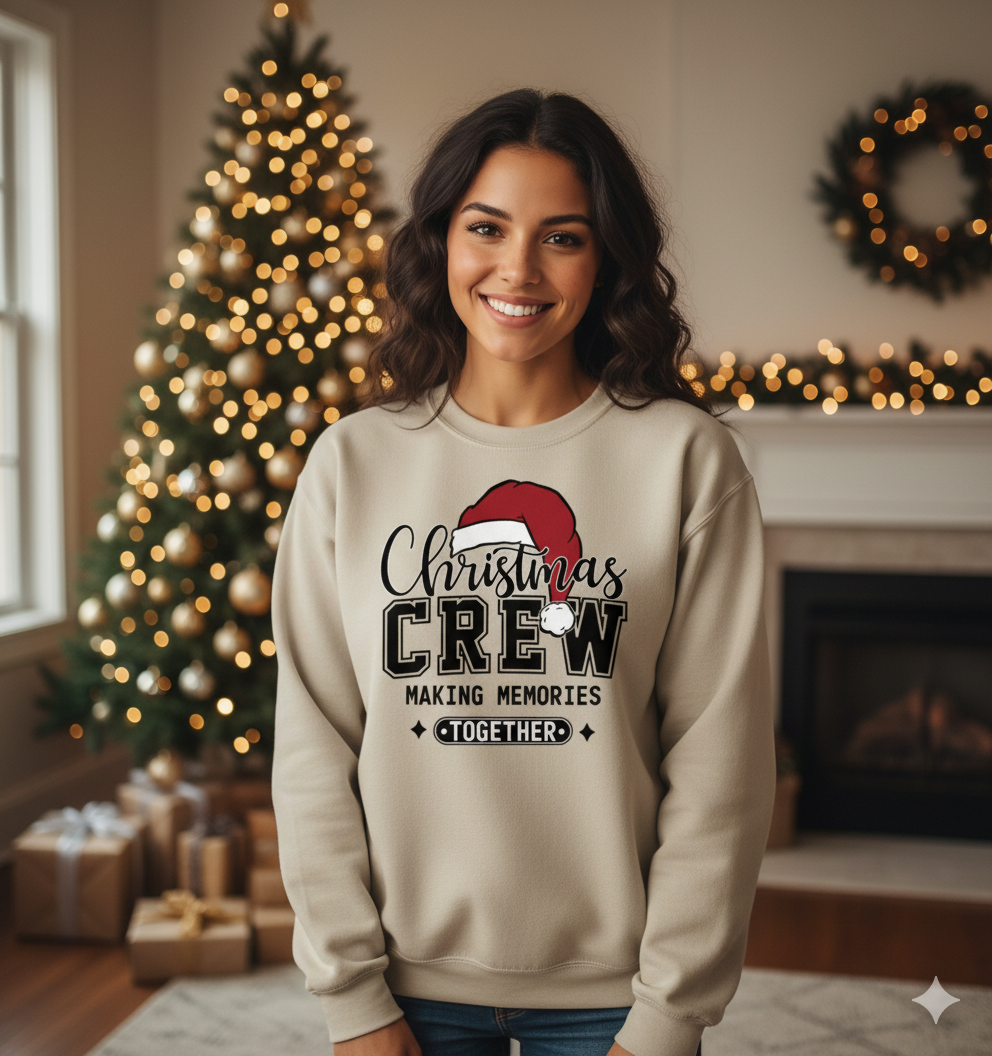 Christmas Crew Sweatshirt or Long Sleeve T-Shirt | Holiday Family Outfit | Making Memories Together