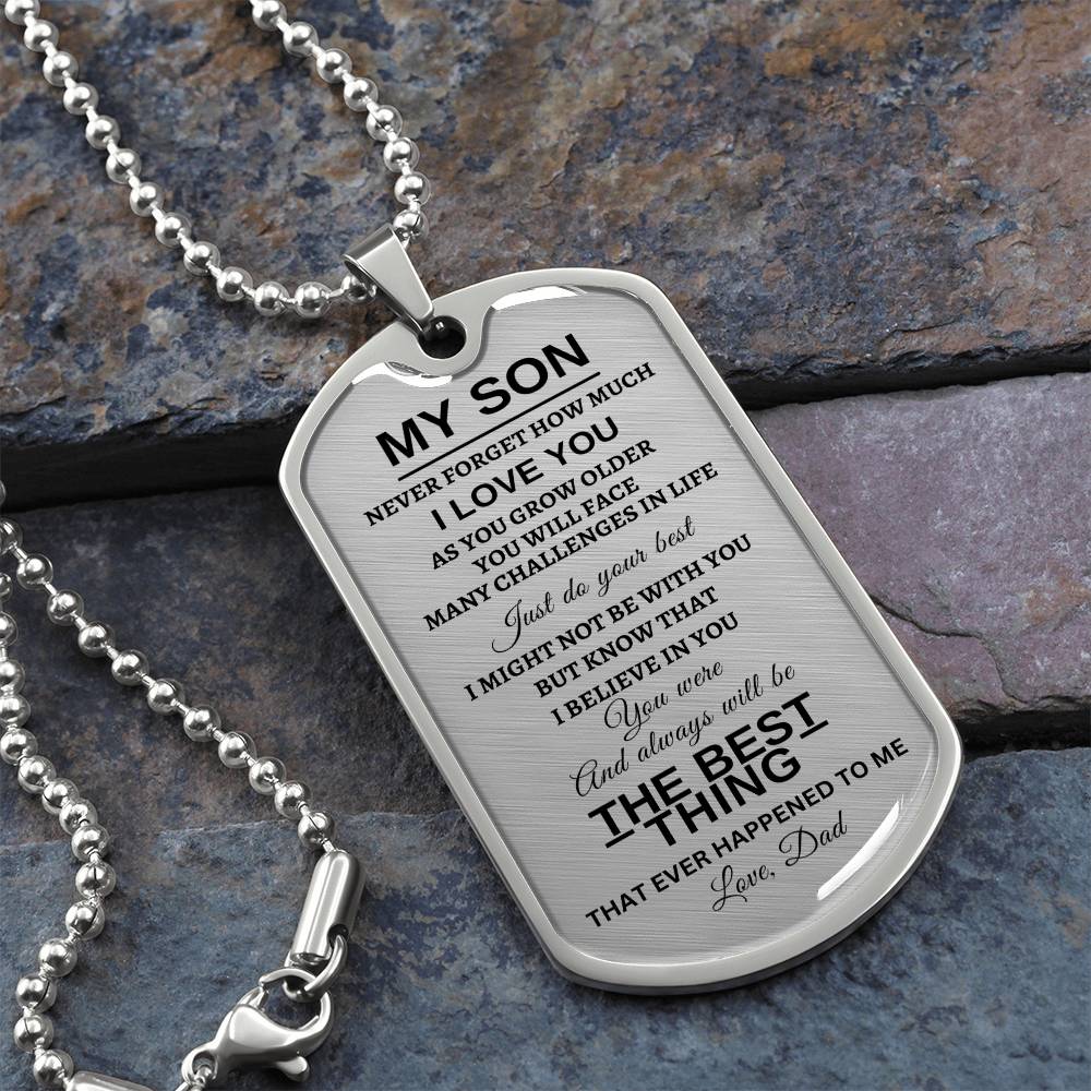 Just Do Your Best | Love You Son | From Dad | Dog Tag