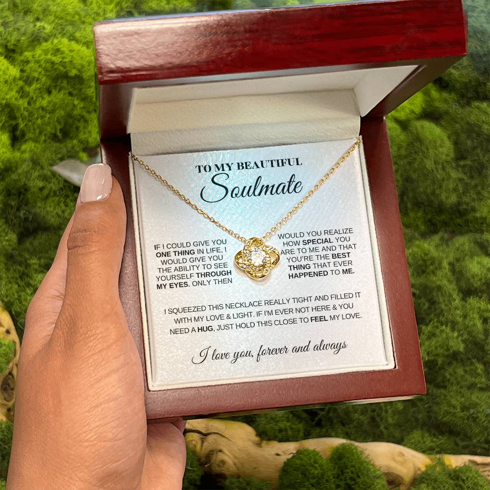 Soulmate Love Knot Necklace | Romantic Gift with Message Card