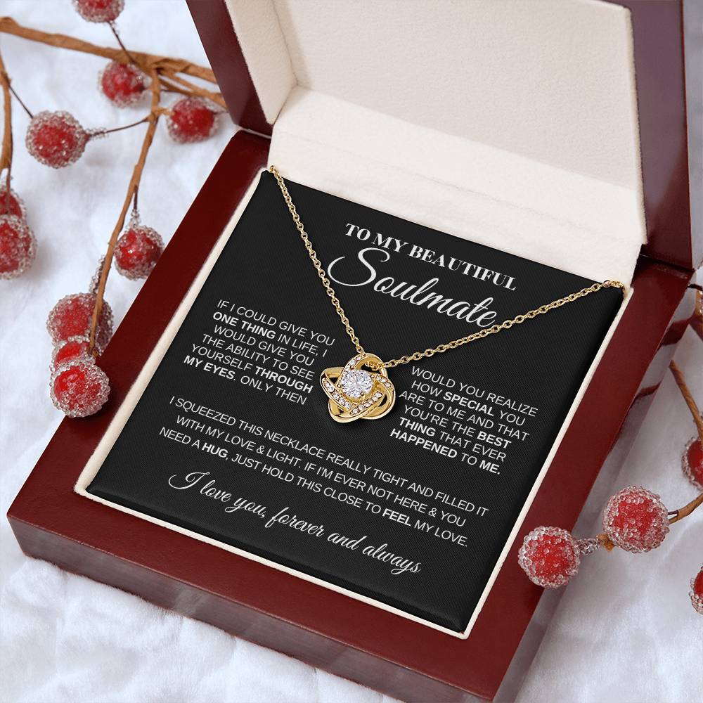 Soulmate Love Knot Necklace | Romantic Gift with Message Card