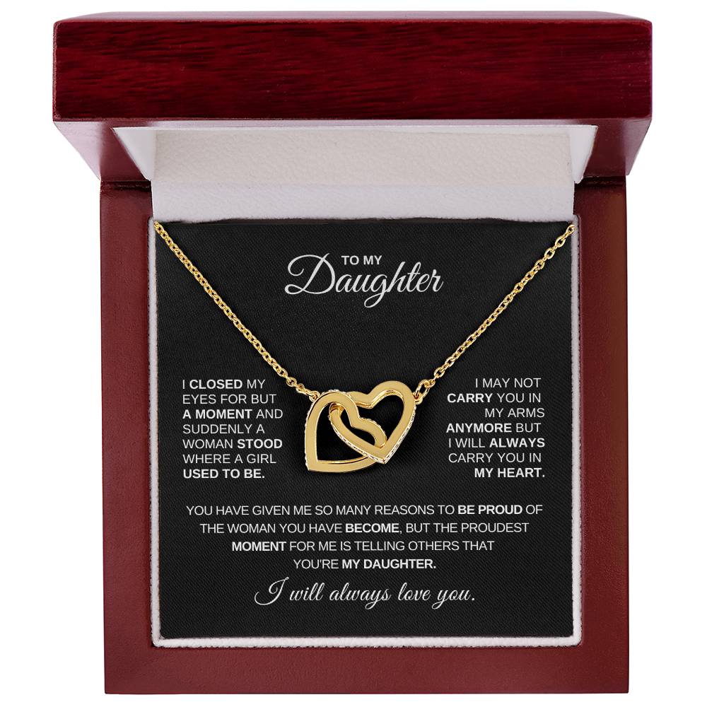 To My Daughter Interlocking Hearts Necklace | Sentimental Gift