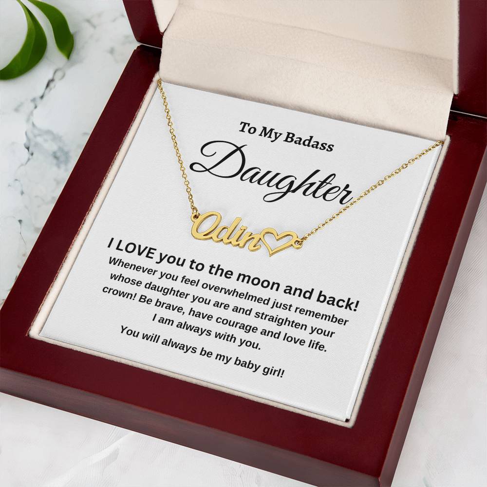 Personalized Name Necklace With Heart | Custom Daughter Gift | Made in USA