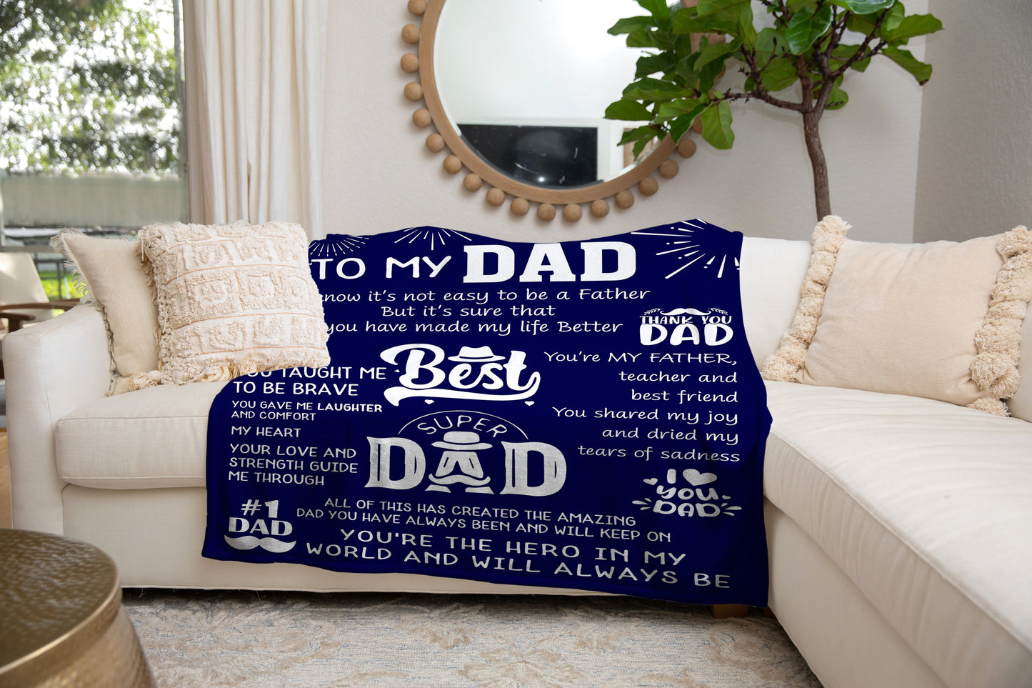 To My Dad | World's Best Dad | Premium Sherpa Blanket | 50x60