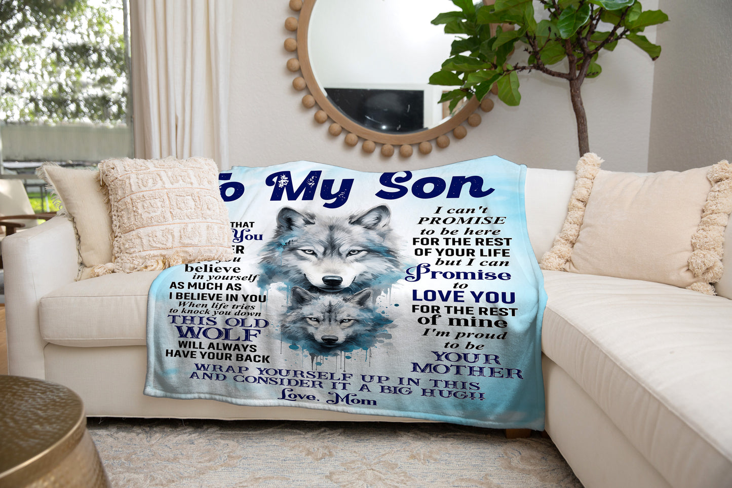 To My Son | The Wolves | Premium Sherpa Blanket | 50x60