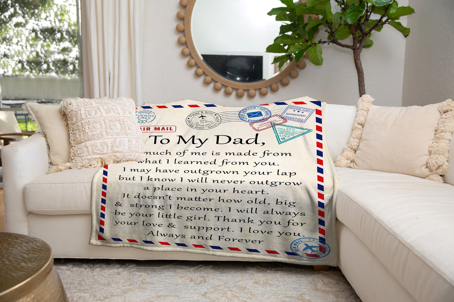 To My Dad | Your Little Girl | Premium Sherpa Blanket | 50x60
