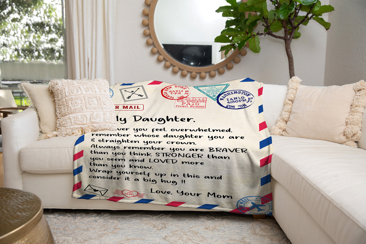 To My Daughter | Love Your Mom | Premium Sherpa Blanket | 50x60