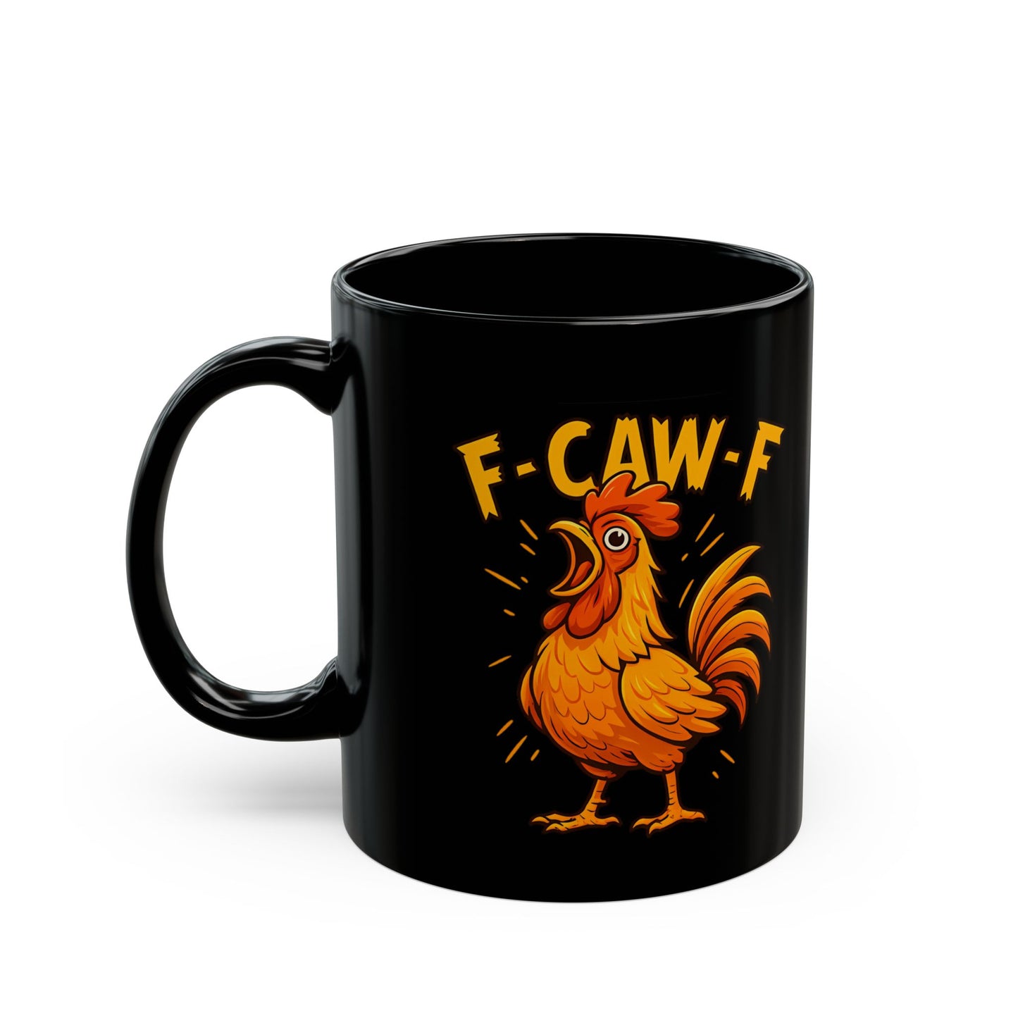 “F-CAW-F” Rooster Mug | Funny Chicken Coffee Cup | Farmhouse Kitchen Gift | Perfect for Animal Lovers
