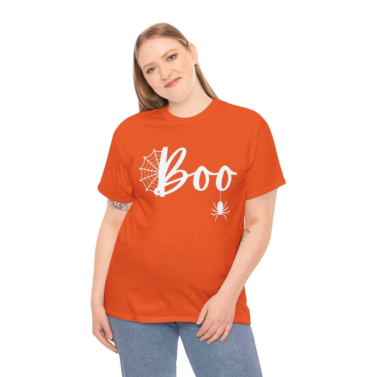 Halloween Boo Cotton Tee | Spooky Spider T-shirt