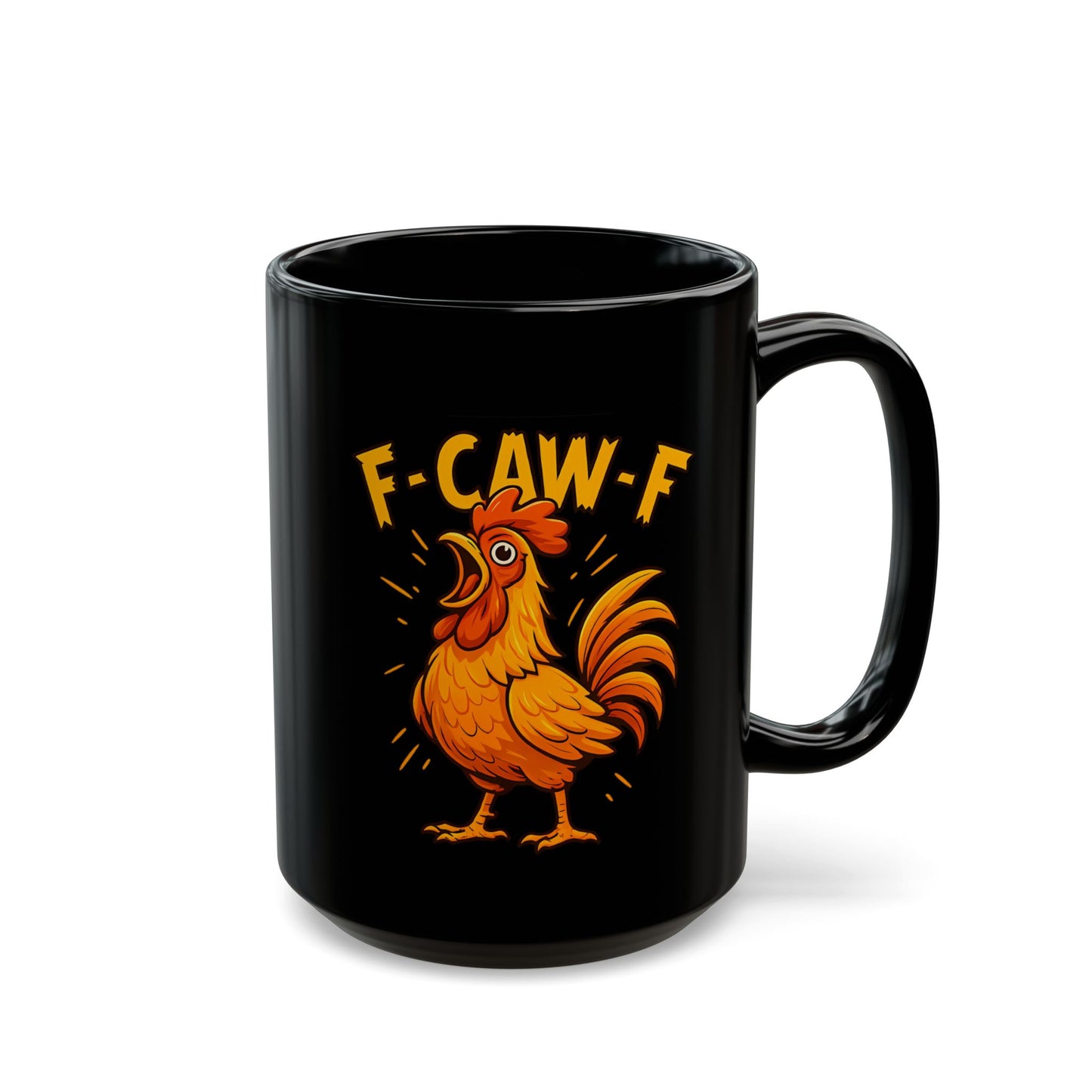 “F-CAW-F” Rooster Mug | Funny Chicken Coffee Cup | Farmhouse Kitchen Gift | Perfect for Animal Lovers