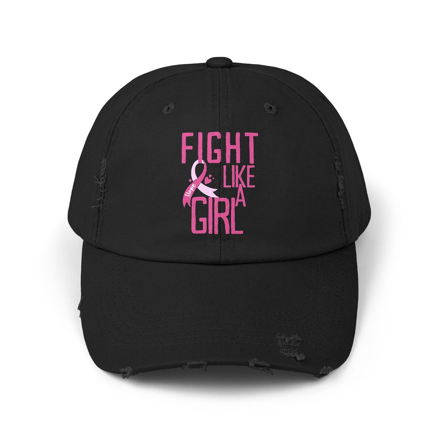 Fight Like A Girl | Breast Cancer Awareness | Distressed Cap