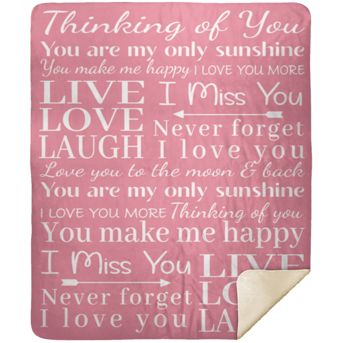 Thinking Of You | Live Laugh Love | Premium Sherpa Cozy Blanket | 50x60