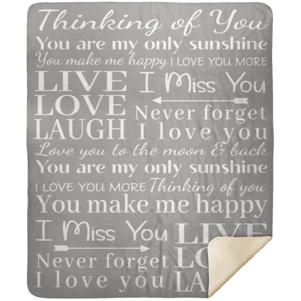 Thinking Of You | Live Laugh Love | Premium Sherpa Cozy Blanket | 50x60