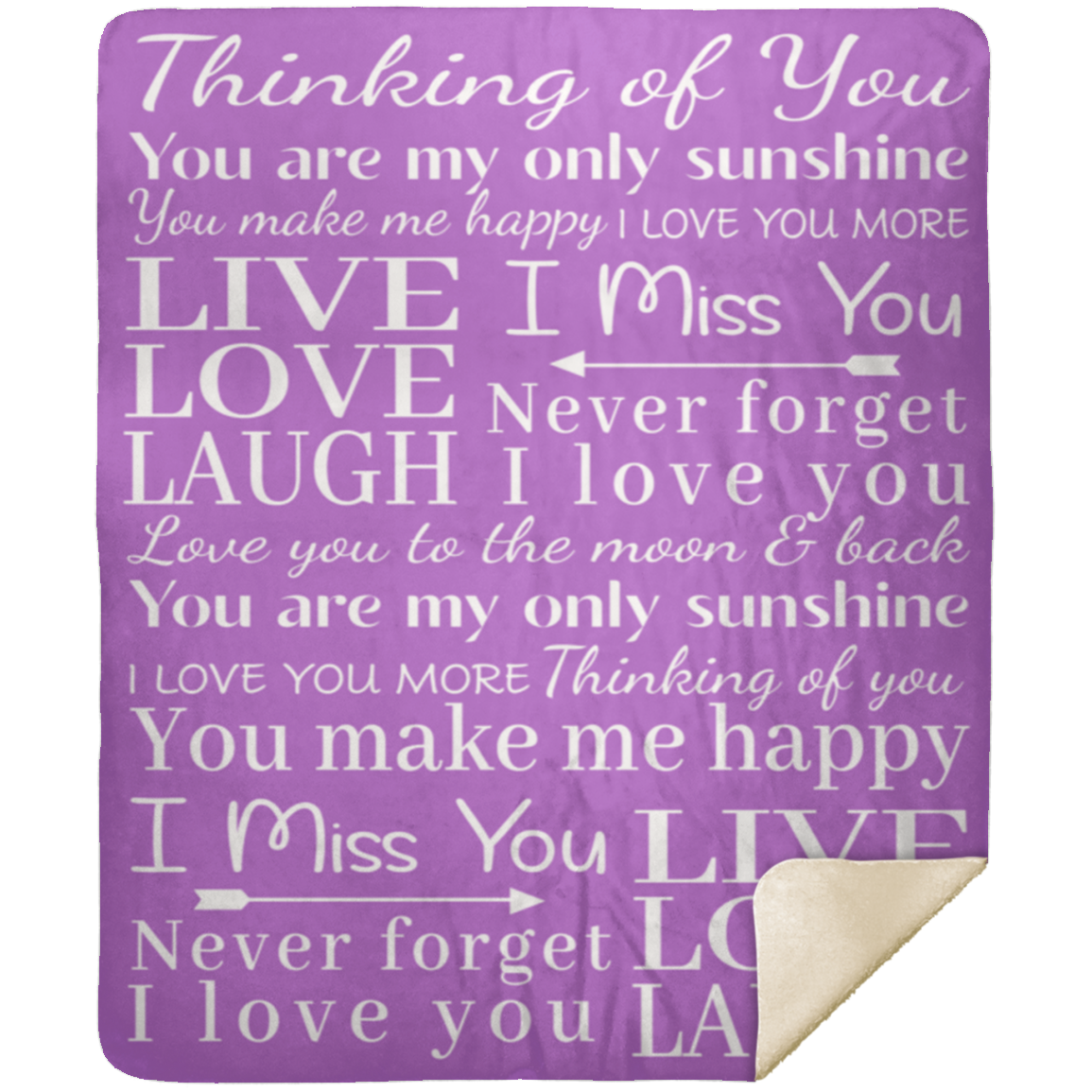 Thinking Of You | Live Laugh Love | Premium Sherpa Cozy Blanket | 50x60