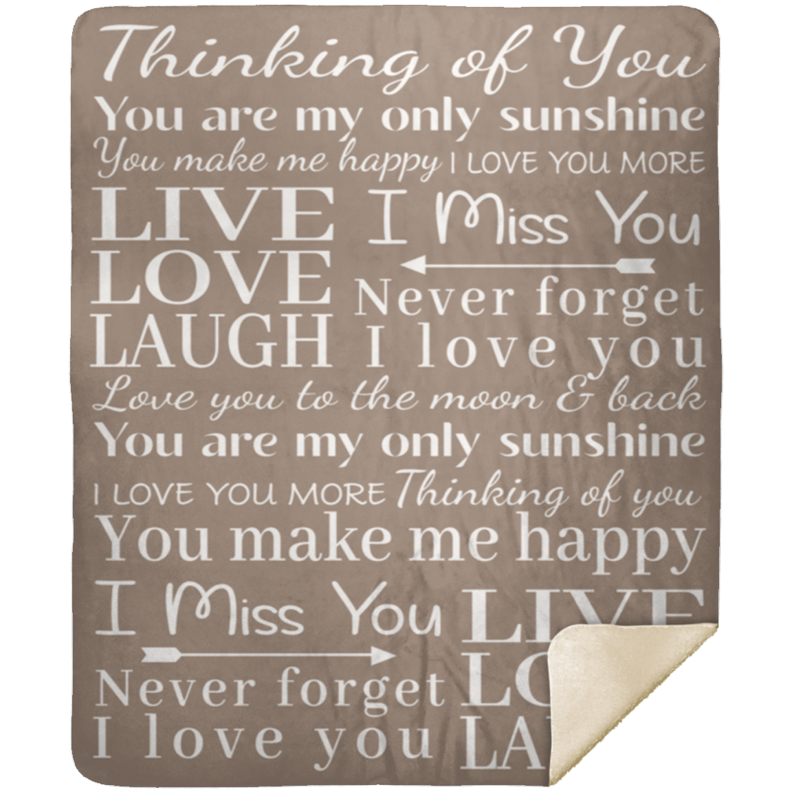 Thinking Of You | Live Laugh Love | Premium Sherpa Cozy Blanket | 50x60