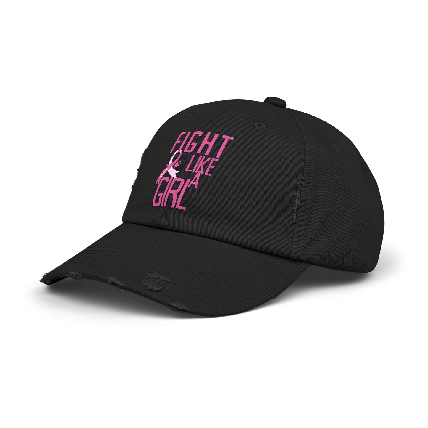 Fight Like A Girl | Breast Cancer Awareness | Distressed Cap