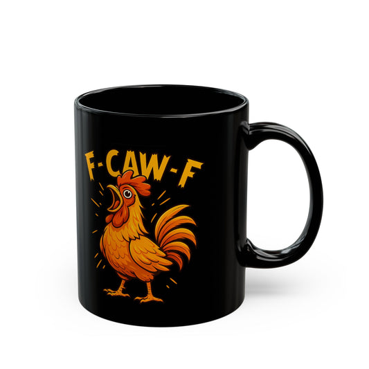 “F-CAW-F” Rooster Mug | Funny Chicken Coffee Cup | Farmhouse Kitchen Gift | Perfect for Animal Lovers