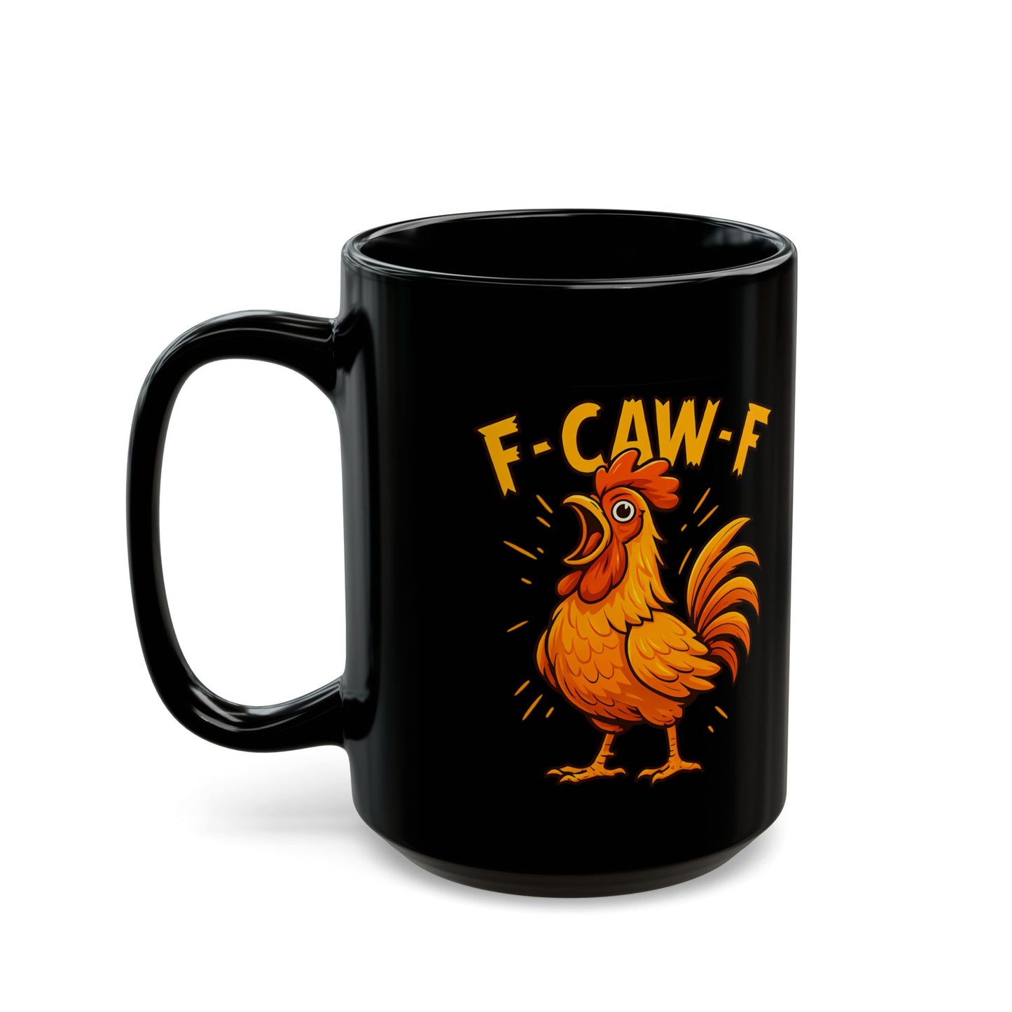 “F-CAW-F” Rooster Mug | Funny Chicken Coffee Cup | Farmhouse Kitchen Gift | Perfect for Animal Lovers