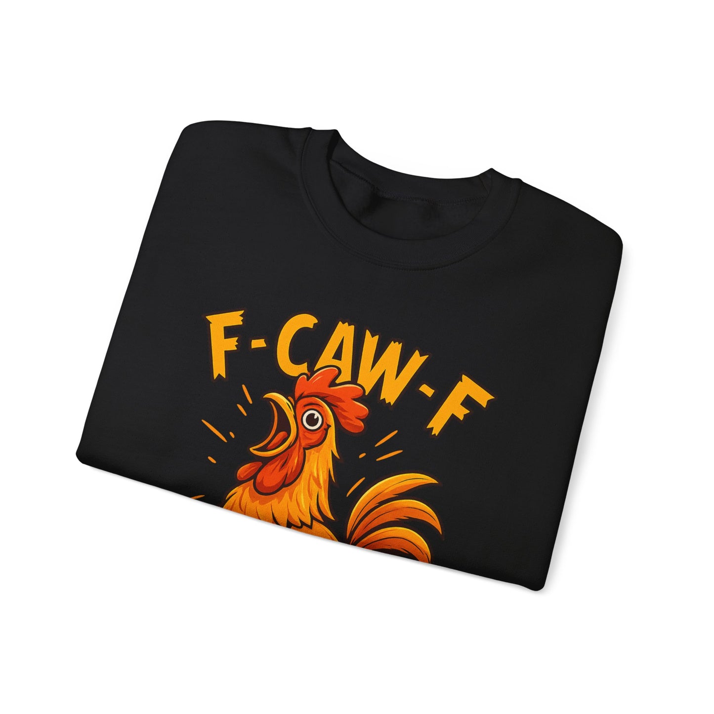 "F-CAW-F" Funny Chicken Sweatshirt | Funky Rooster Crewneck for Animal Lovers | Cozy Unisex Humor Gift