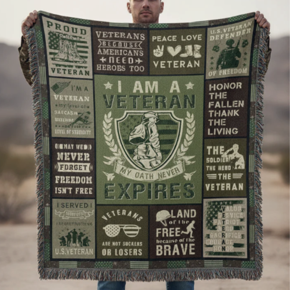 Veterans Honor Woven Tribute Blanket | Heirloom-Style Throw