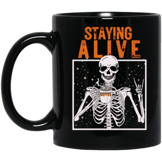 Skeleton Mug | Black 11 oz | Halloween Coffe Mug