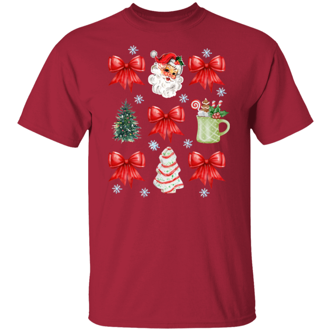 Coquette Bow Red Ribbon Santa T-Shirt / Sweatshirt