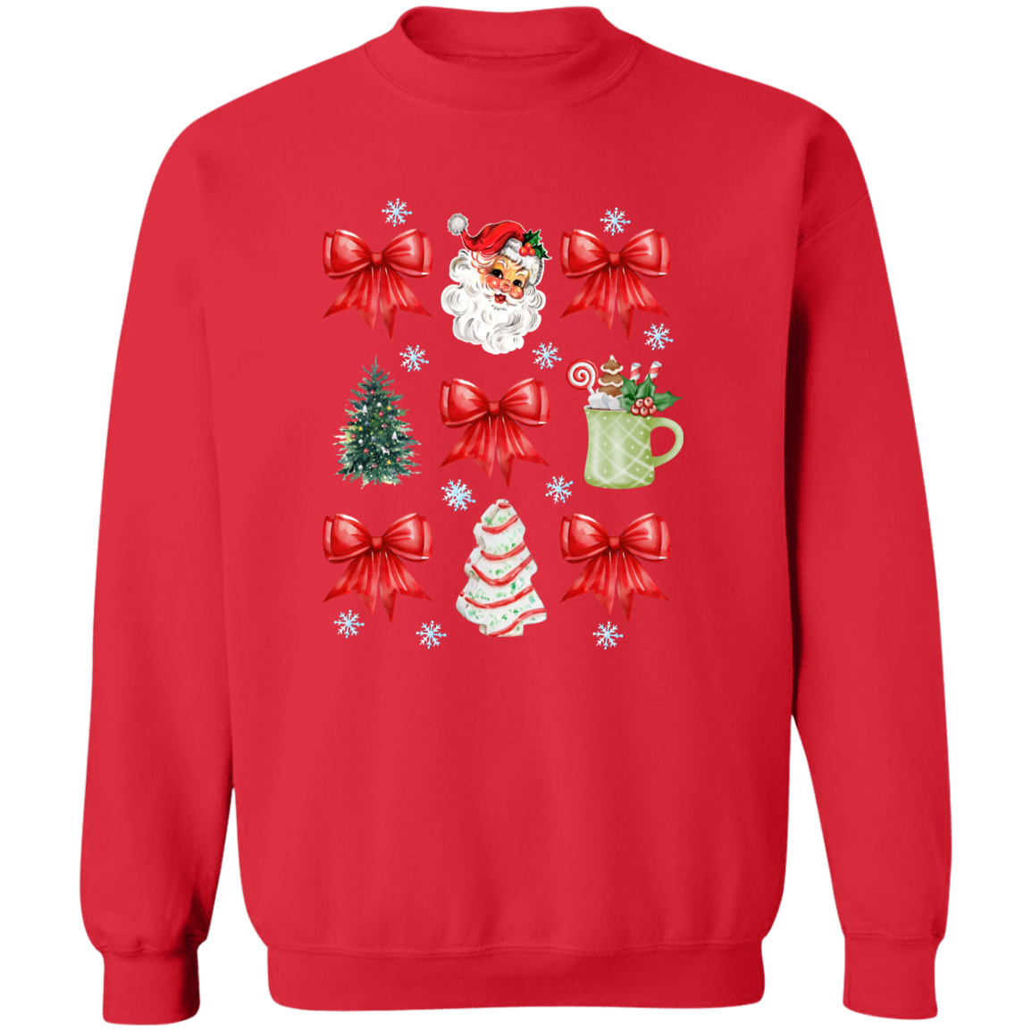 Coquette Bow Red Ribbon Santa T-Shirt / Sweatshirt