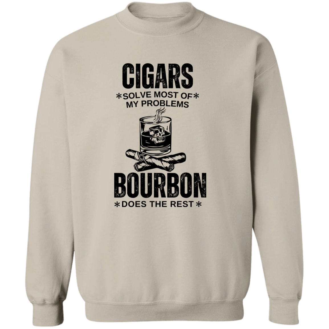 Cigars and Bourbon |  Gildan Crewneck Pullover Sweatshirt