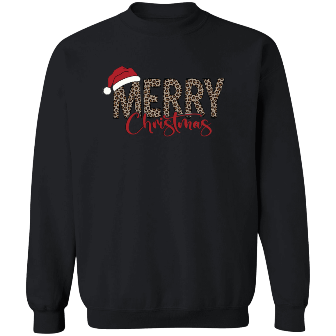 Leopard Merry Christmas | Santa Hat | Tshirt / Sweatshirt