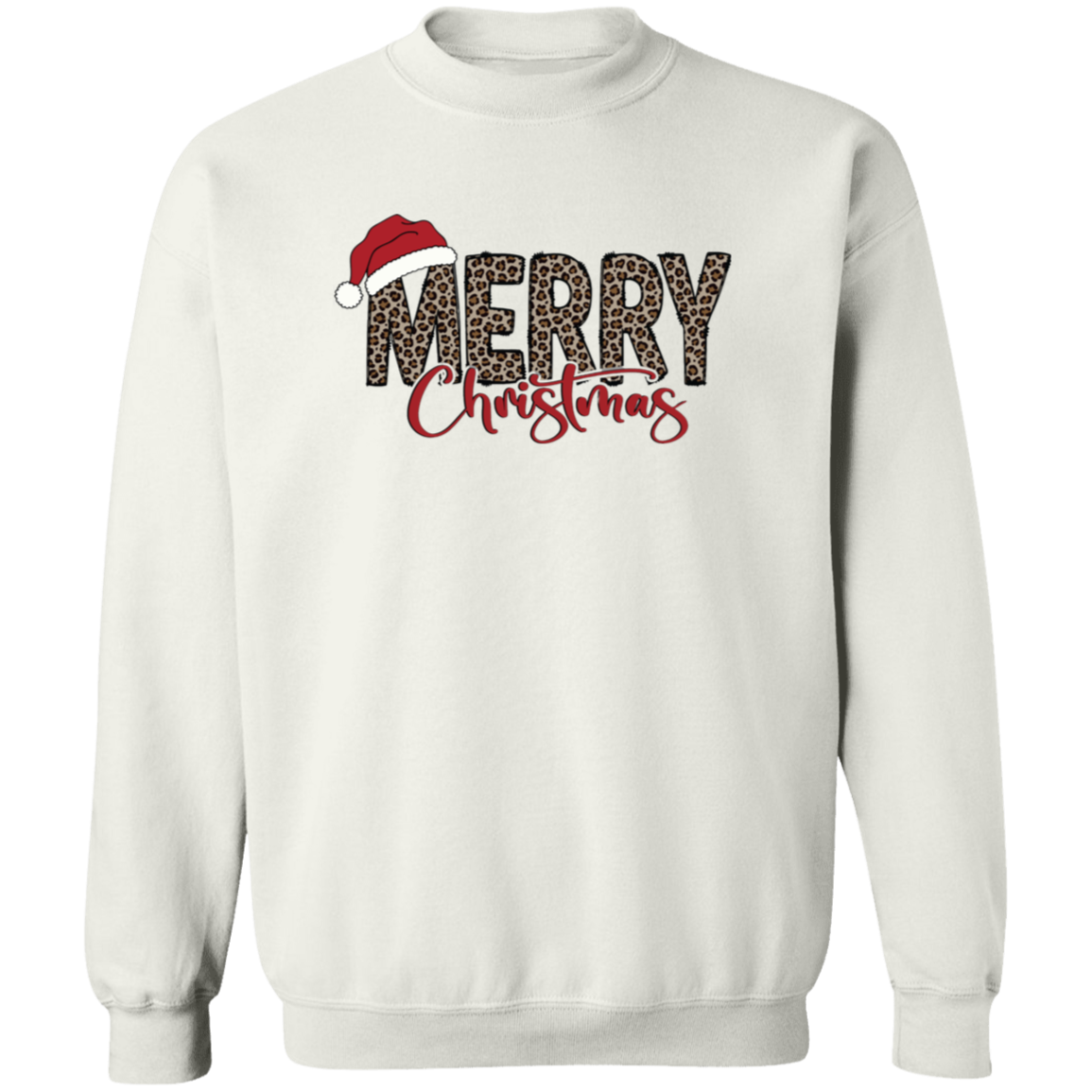 Leopard Merry Christmas | Santa Hat | Tshirt / Sweatshirt