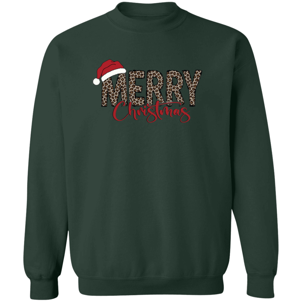 Leopard Merry Christmas | Santa Hat | Tshirt / Sweatshirt