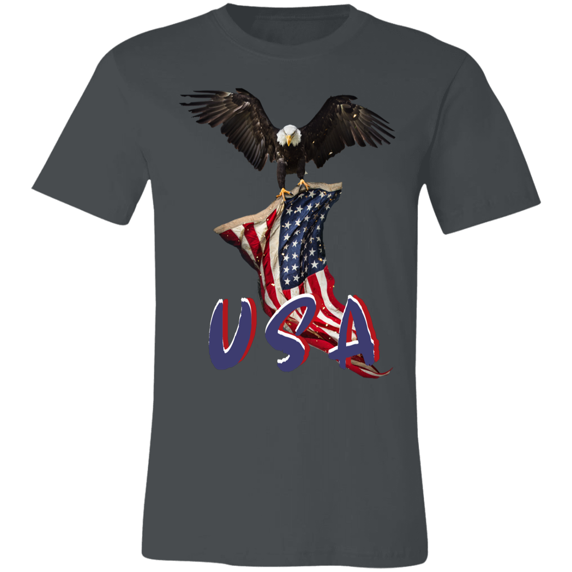 Patriotic Eagle & American Flag T-Shirt | USA Military Veteran Pride Tee | Jersey Short-Sleeve Shirt