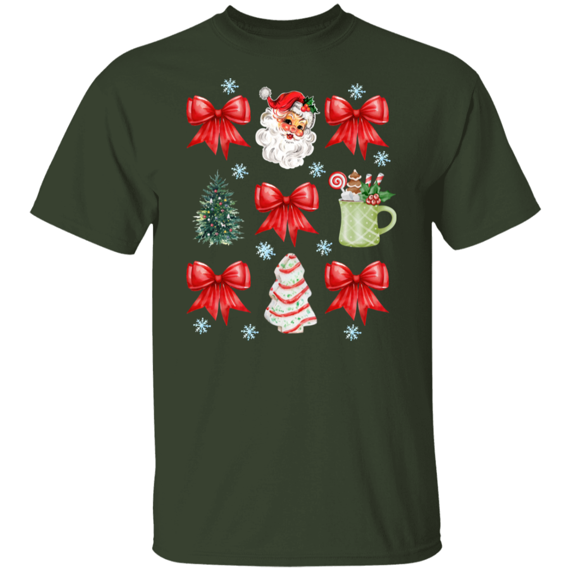 Coquette Bow Red Ribbon Santa T-Shirt / Sweatshirt