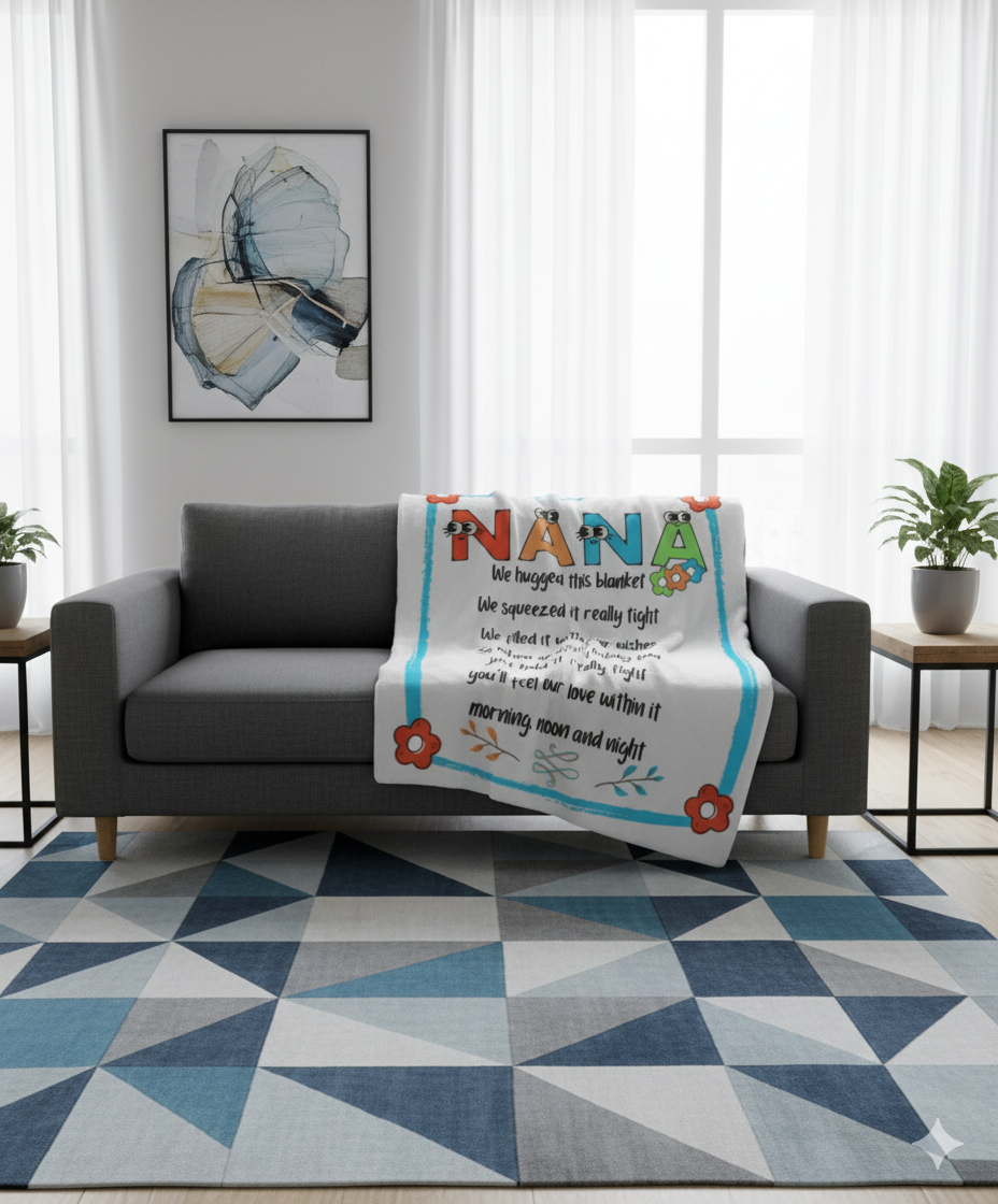Nana Blanket | Cozy Plush Fleece or Sherpa Throw | 50x60
