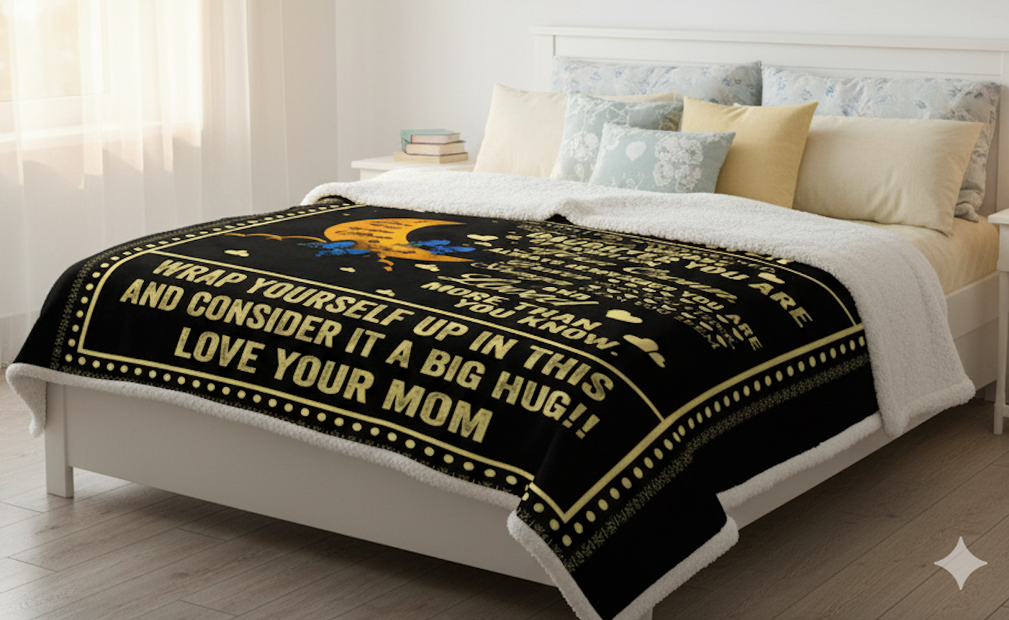 To My Daughter | Love You to the Moon & Back | Sherpa Blanket (50x60)