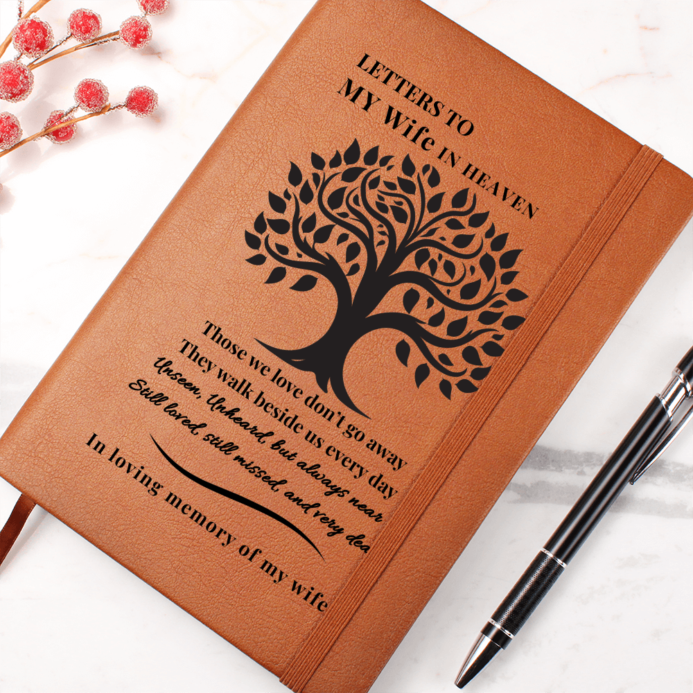 Letters To My Wife in Heaven  Vegan Leather Journal | Sympathy Gift |  Remembrance Keepsake