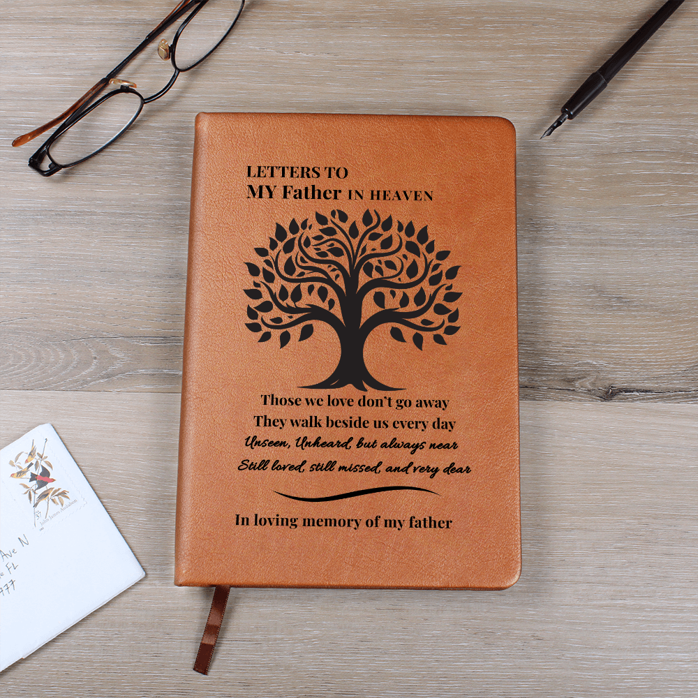 Letters To My Father in Heaven | Vegan Leather Journal | Sympathy Gift | Remembrance Keepsake