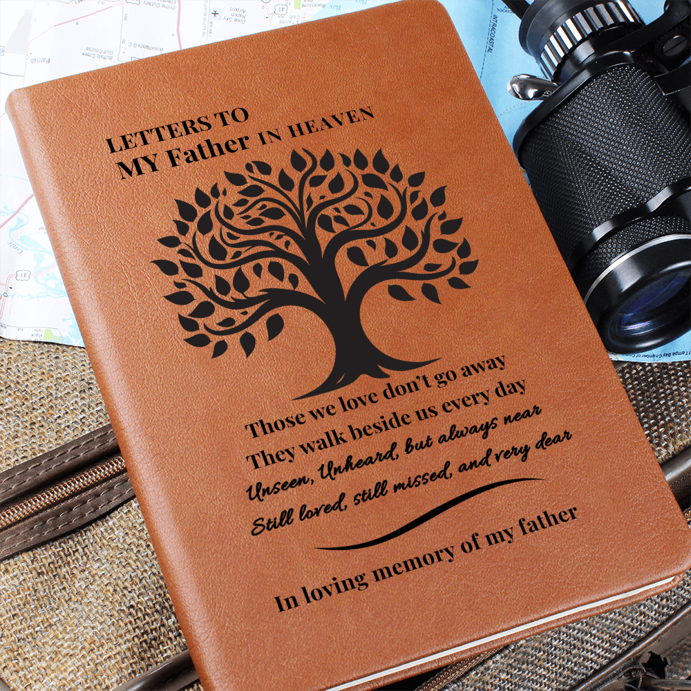 Letters To My Father in Heaven | Vegan Leather Journal | Sympathy Gift | Remembrance Keepsake