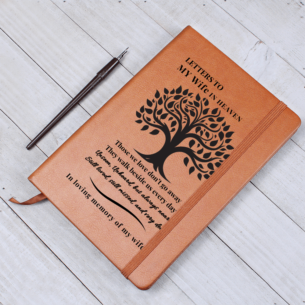 Letters To My Wife in Heaven  Vegan Leather Journal | Sympathy Gift |  Remembrance Keepsake