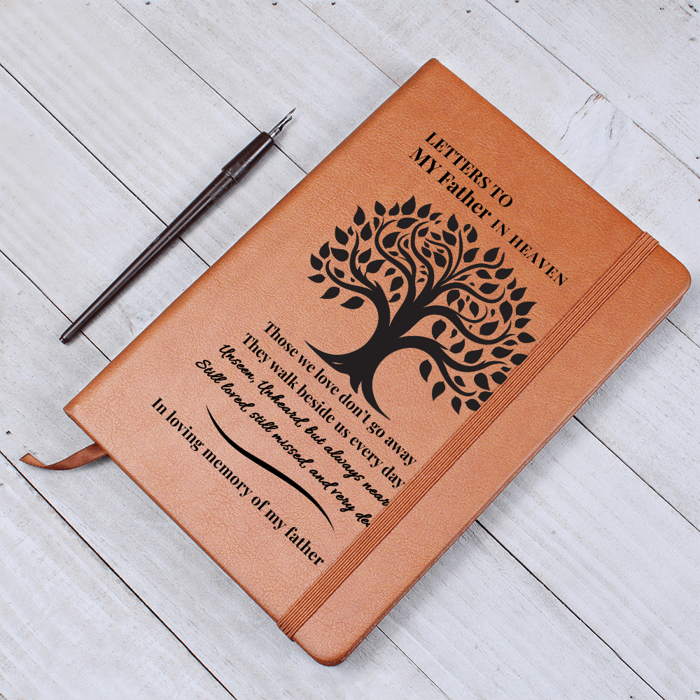 Letters To My Father in Heaven | Vegan Leather Journal | Sympathy Gift | Remembrance Keepsake