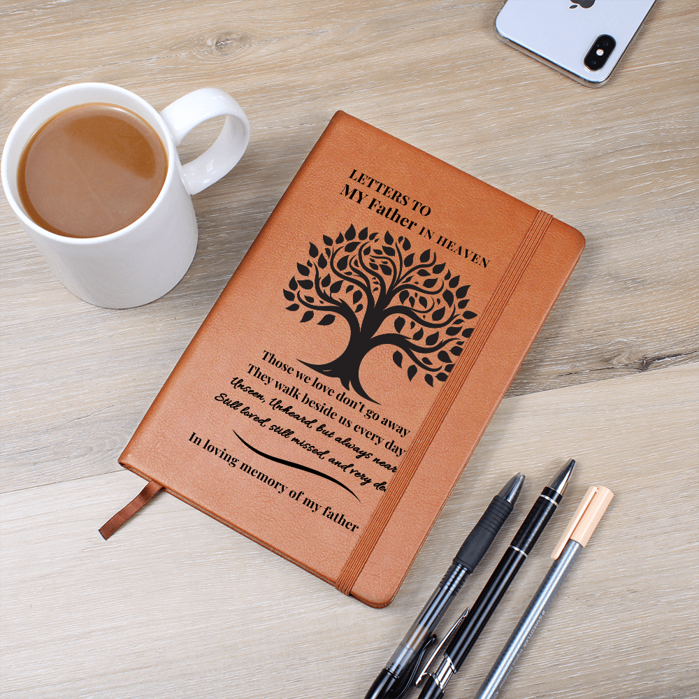 Letters To My Father in Heaven | Vegan Leather Journal | Sympathy Gift | Remembrance Keepsake