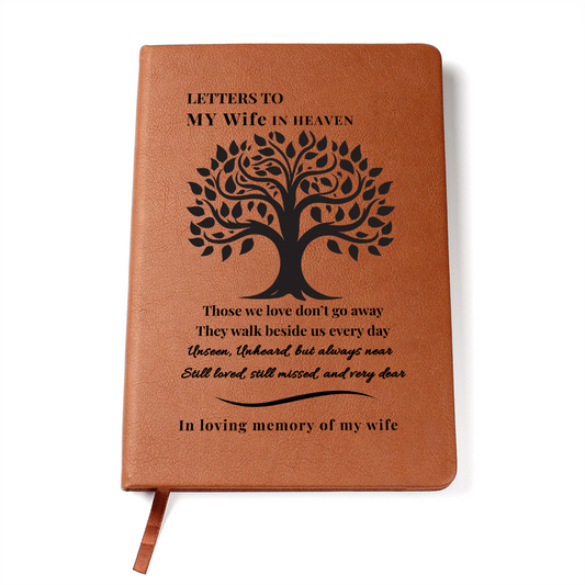 Letters To My Wife in Heaven  Vegan Leather Journal | Sympathy Gift |  Remembrance Keepsake