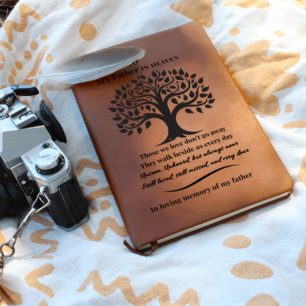 Letters To My Father in Heaven | Vegan Leather Journal | Sympathy Gift | Remembrance Keepsake