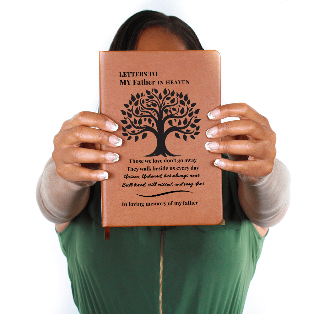 Letters To My Father in Heaven | Vegan Leather Journal | Sympathy Gift | Remembrance Keepsake