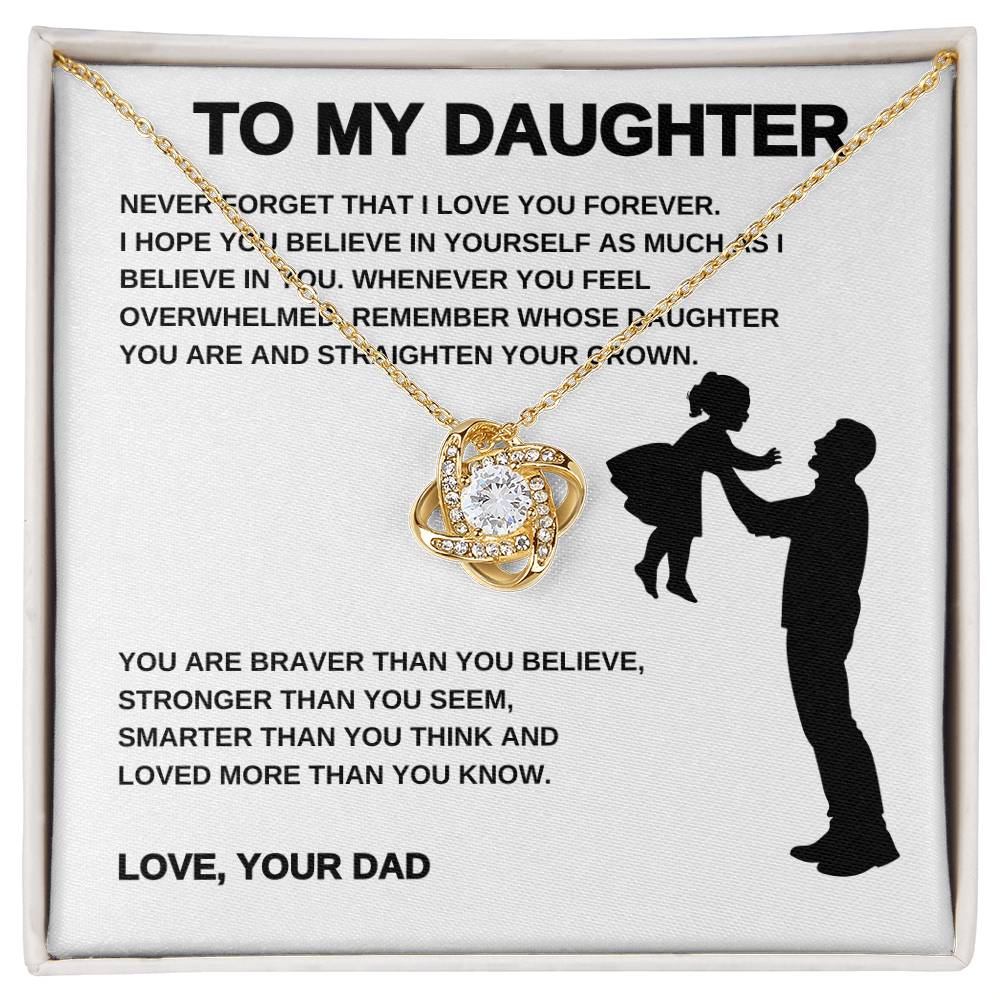 To My Daughter From Dad | Love Knot Necklace